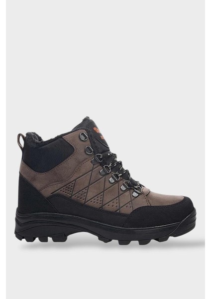 Erkek İçi Kürklü Fermuarlı Trekking Outdoor Bot KAHVERENGİ