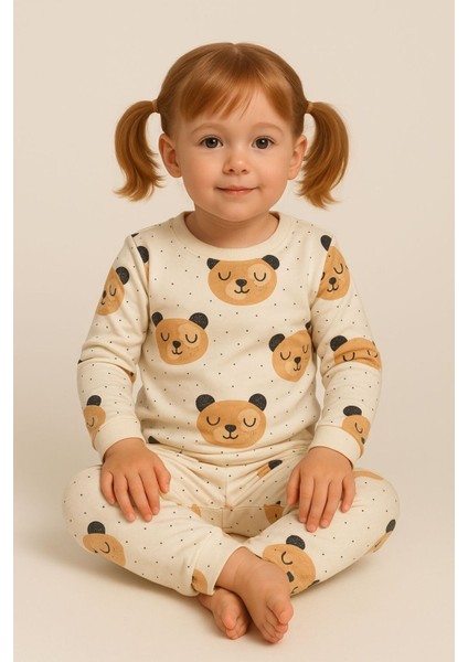 Kız Çocuk Ayıcık Desenli Pamuklu Pijama Takımı fiyatları