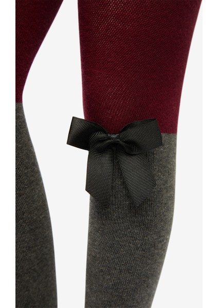 Pretty Ribbon Bordo Külotlu Çorap