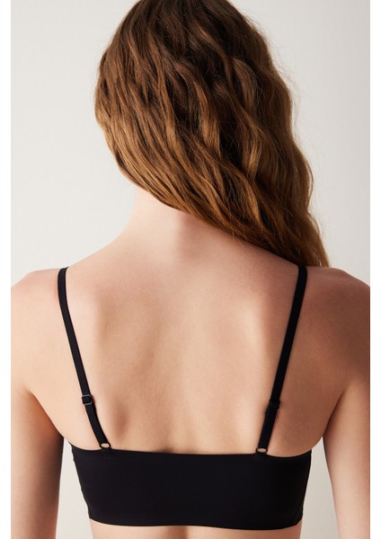 #izbırakmaz Siyah Invisible Balensiz Dikişsiz Bralet