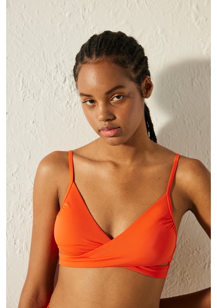 Basic Wrappy Turuncu Bikini Üstü