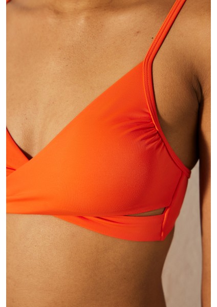 Basic Wrappy Turuncu Bikini Üstü