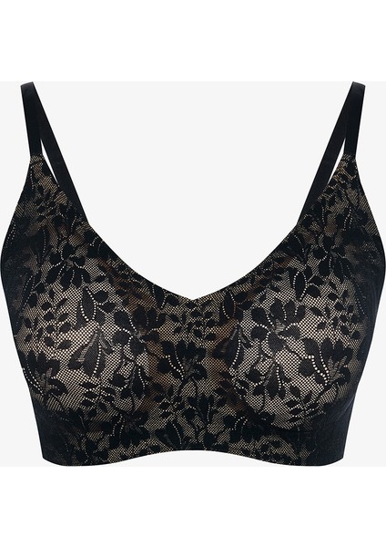 Tattoo Effect Lace Invisible Bonding Siyah Sütyen