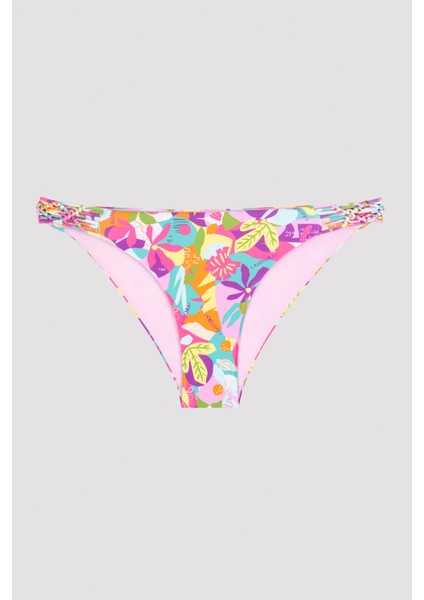 Çok Renkli Laguna Yanları Makrome Detaylı Bikini Altı