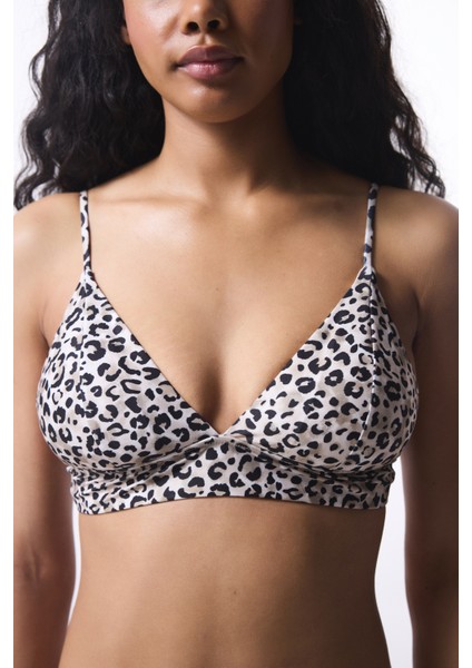 Leo Bralette Leopar Desenli Bikini Üstü