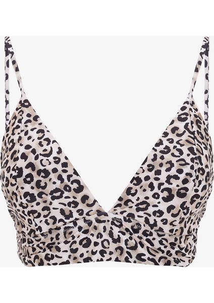 Leo Bralette Leopar Desenli Bikini Üstü