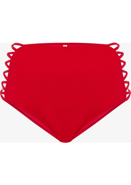 Kırmızı High Fashion Yüksek Bel Bikini Altı