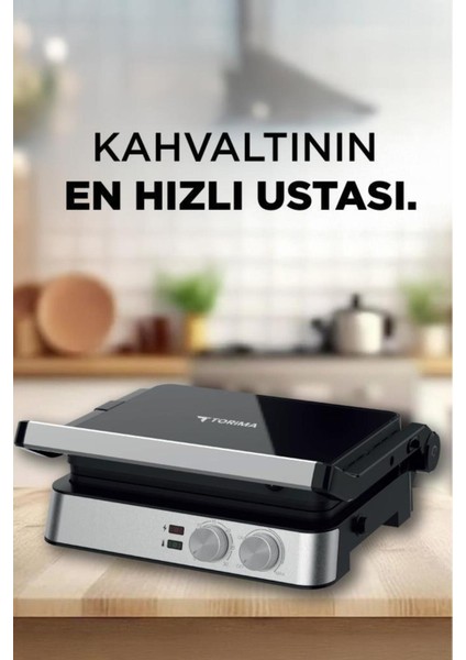 2000W Paslanmaz Çelik Tost ve Izgara Makinesi, Çıkarılabilir Plakalar, Siyah-Gümüş fiyatları