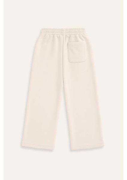 Kız Çocuk Düz Paça Fırçalı Tek Alt - Krem fırsatları