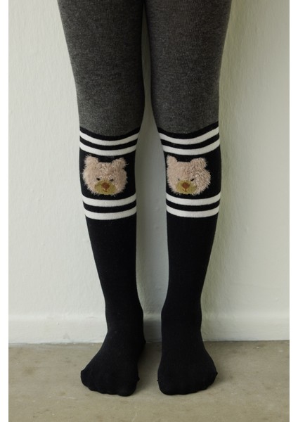 Pretty Bear Siyah Külotlu Çorap