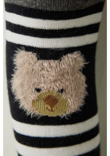 Pretty Bear Siyah Külotlu Çorap