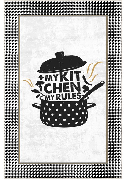 Dekoratif Yıkanabilir, Kaymaz Tabanlı, Modern Mutfak Halısı - WOOKECE1572 fırsatları