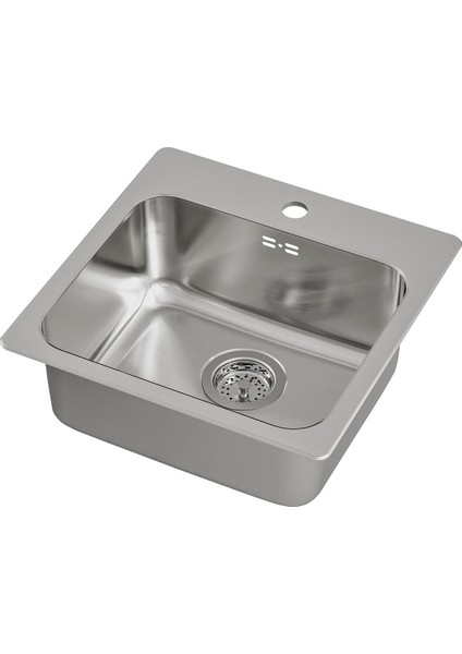 Tek Gözlü Eviye, Paslanmaz Çelik, 46X46 cm