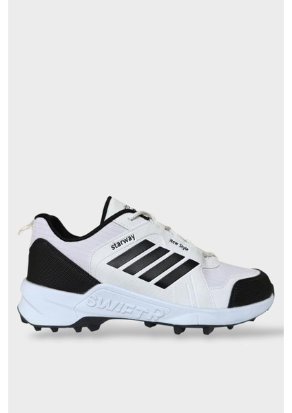 Erkek Soğuk Geçirmez Spor Outdoor Trekking Bot Ayakkabı Beyaz - Siyah