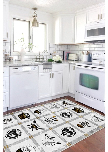 Dekoratif Yıkanabilir, Kaymaz Tabanlı, Modern Mutfak Halısı - FR203 fiyatları