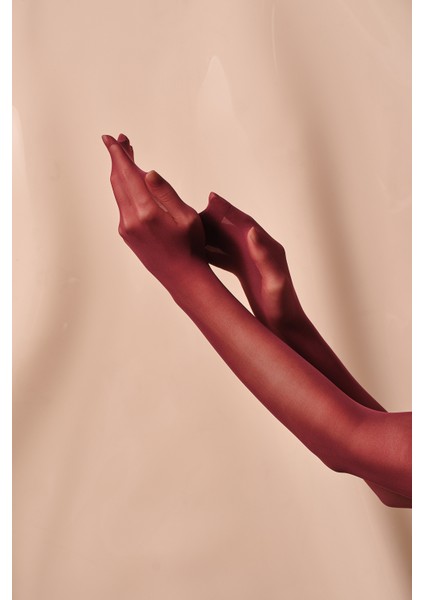 Cream Bordo Külotlu Çorap