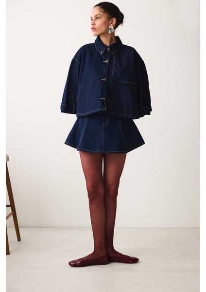 Cream Bordo Külotlu Çorap