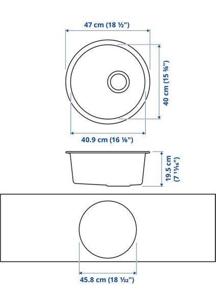 Tek Gözlü Eviye, Siyah, 47 cm fiyatları