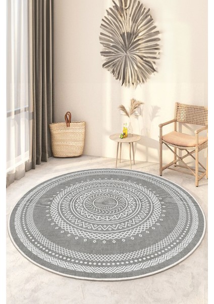 Yuvarlak Yıkanabilir, Kaymaz Tabanlı, Salon - Oturma Odası Halısı - SFTKECE053YUVARLAK fiyatları