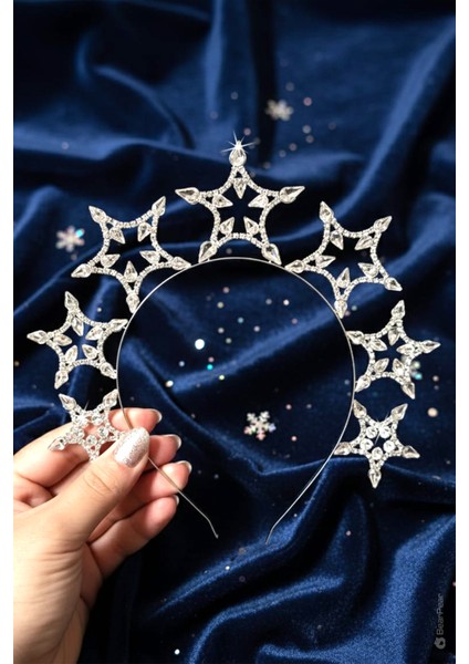 Stellantis Taşlı Sıralı Yıldız Taç Parti Kutlama Tacı