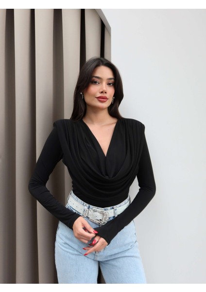 Ön Drapeli Uzun Kol Bluz fiyatları