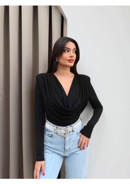 Ön Drapeli Uzun Kol Bluz fırsatları