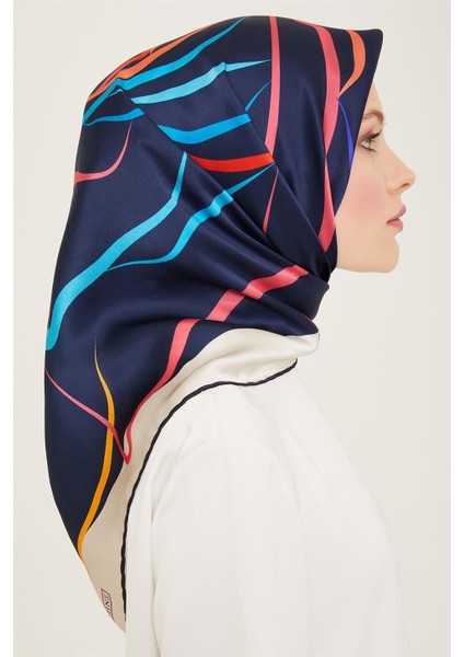 Çiçek Desenli Twill İpek Eşarp 24Ya9115 31 06