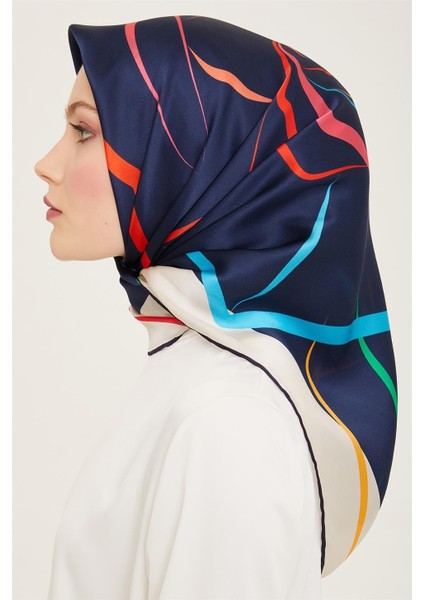 Çiçek Desenli Twill İpek Eşarp 24Ya9115 31 06