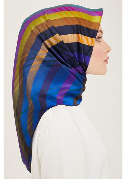 Soyut Desenli Twill İpek Eşarp 24Ya9107 50 82