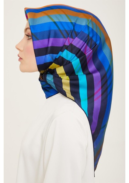 Soyut Desenli Twill İpek Eşarp 24Ya9107 50 82