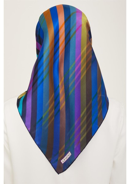 Soyut Desenli Twill İpek Eşarp 24Ya9107 50 82