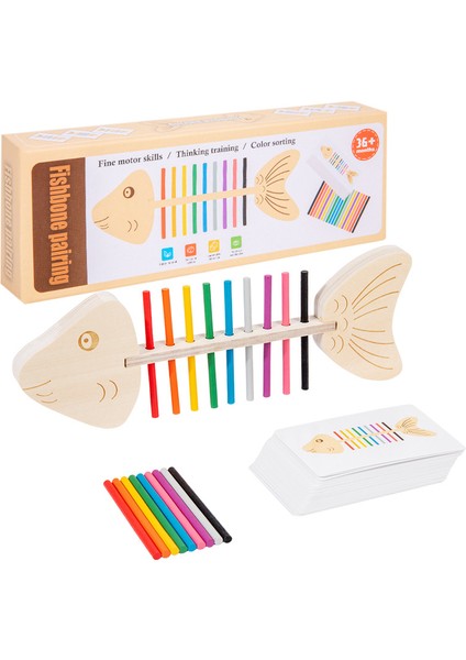 Eşleştirilmiş Balık Kemiği Takma Çubuklu Bulmaca Oyuncağı (Yurt Dışından)