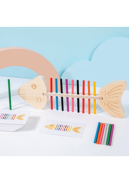 Eşleştirilmiş Balık Kemiği Takma Çubuklu Bulmaca Oyuncağı (Yurt Dışından) modelleri