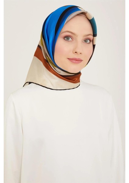 Geometrik Desenli Twill İpek Eşarp 24Ya9122 55 36 indirimleri