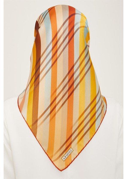 Soyut Desenli Twill İpek Eşarp 24Ya9107 50 32