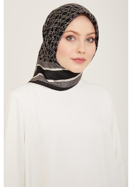 Klasik Desenli Twill İpek Eşarp 24Ya9167 2 01 indirimleri