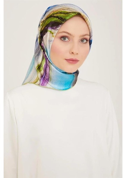 Soyut Desenli Twill İpek Eşarp 24Ya9102 52 33 indirimleri