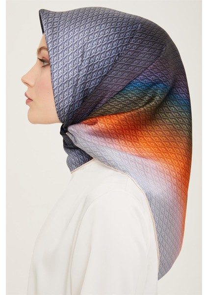 Monogram Desenli Twill İpek Eşarp 24Ya9104 52 22