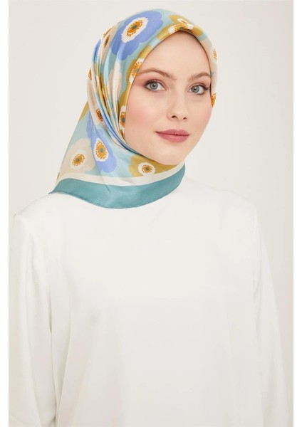 Çiçek Desenli Twill İpek Eşarp 24Ya9106 54 02 indirimleri