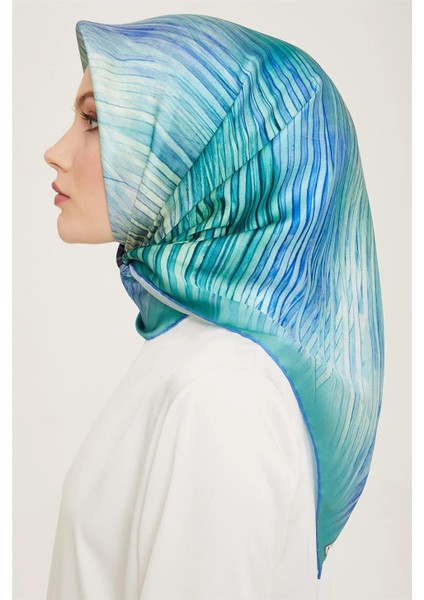 Soyut Desenli Twill İpek Eşarp 24Ya9143 7 54