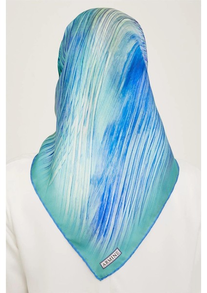 Soyut Desenli Twill İpek Eşarp 24Ya9143 7 54