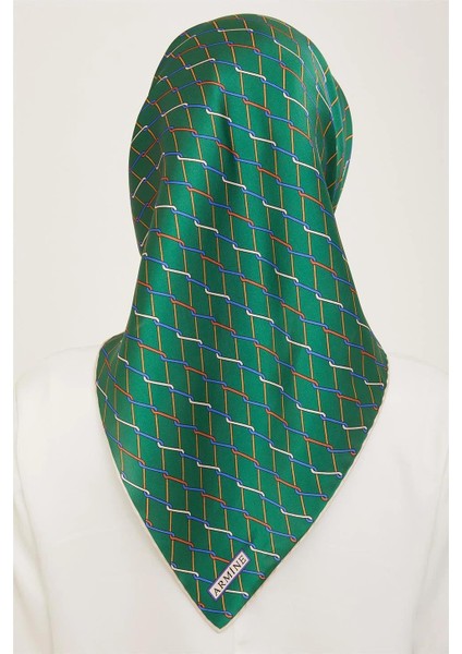 Klasik Desenli Twill İpek Eşarp 24Ya9152 85 85