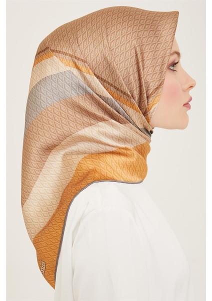 Monogram Desenli Twill İpek Eşarp 24Ya9111 85 07