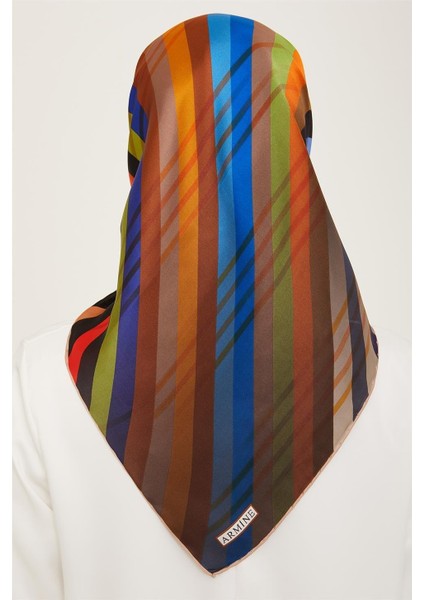 Soyut Desenli Twill İpek Eşarp 24Ya9107 50 83