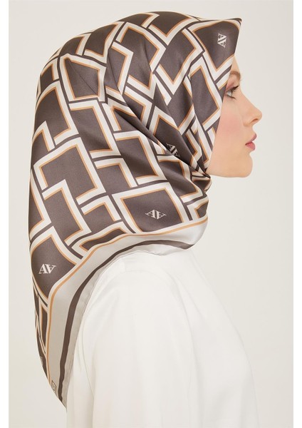 Monogram Desenli Twill İpek Eşarp 24Ya9132 85 82