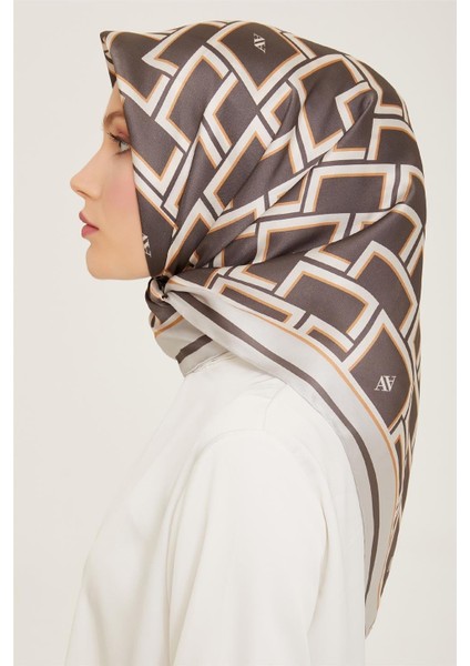 Monogram Desenli Twill İpek Eşarp 24Ya9132 85 82