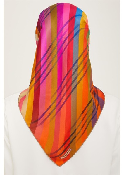 Soyut Desenli Twill İpek Eşarp 24Ya9107 50 01