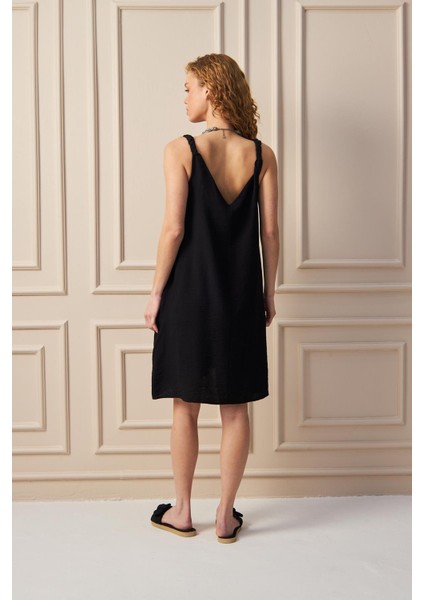 Örgü Askılı Siyah Elbise modelleri