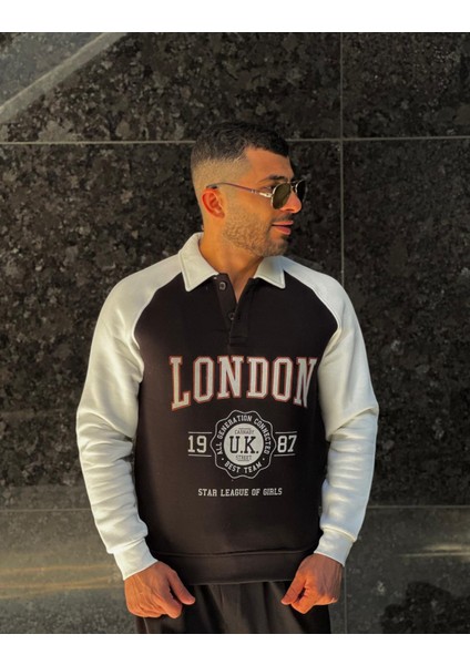 Avrupa Kalıp London Polo Yaka Hoodie