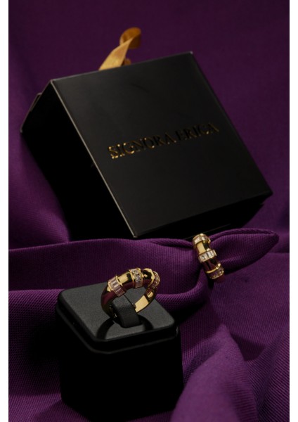 3 Boğumlu Üzeri Baget Taşlı Ayarlanabilir Yüzük Çelik Görünümlü Xp